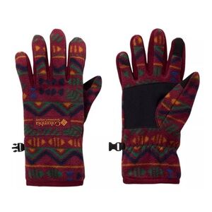 Columbia Maroon Patterned Fleece Gloves